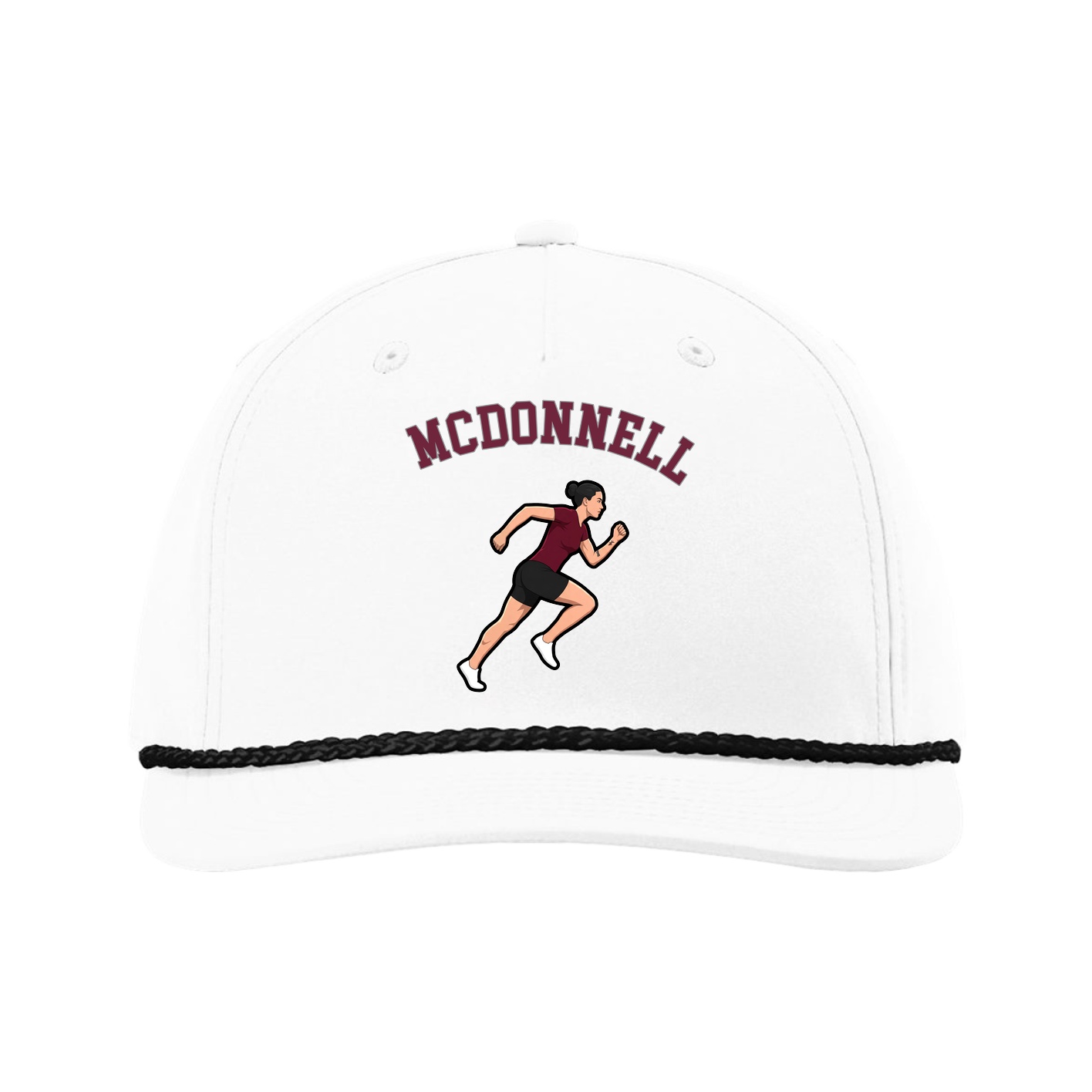 Five-Panel Classic Rope Cap — Shirsey Arch in White