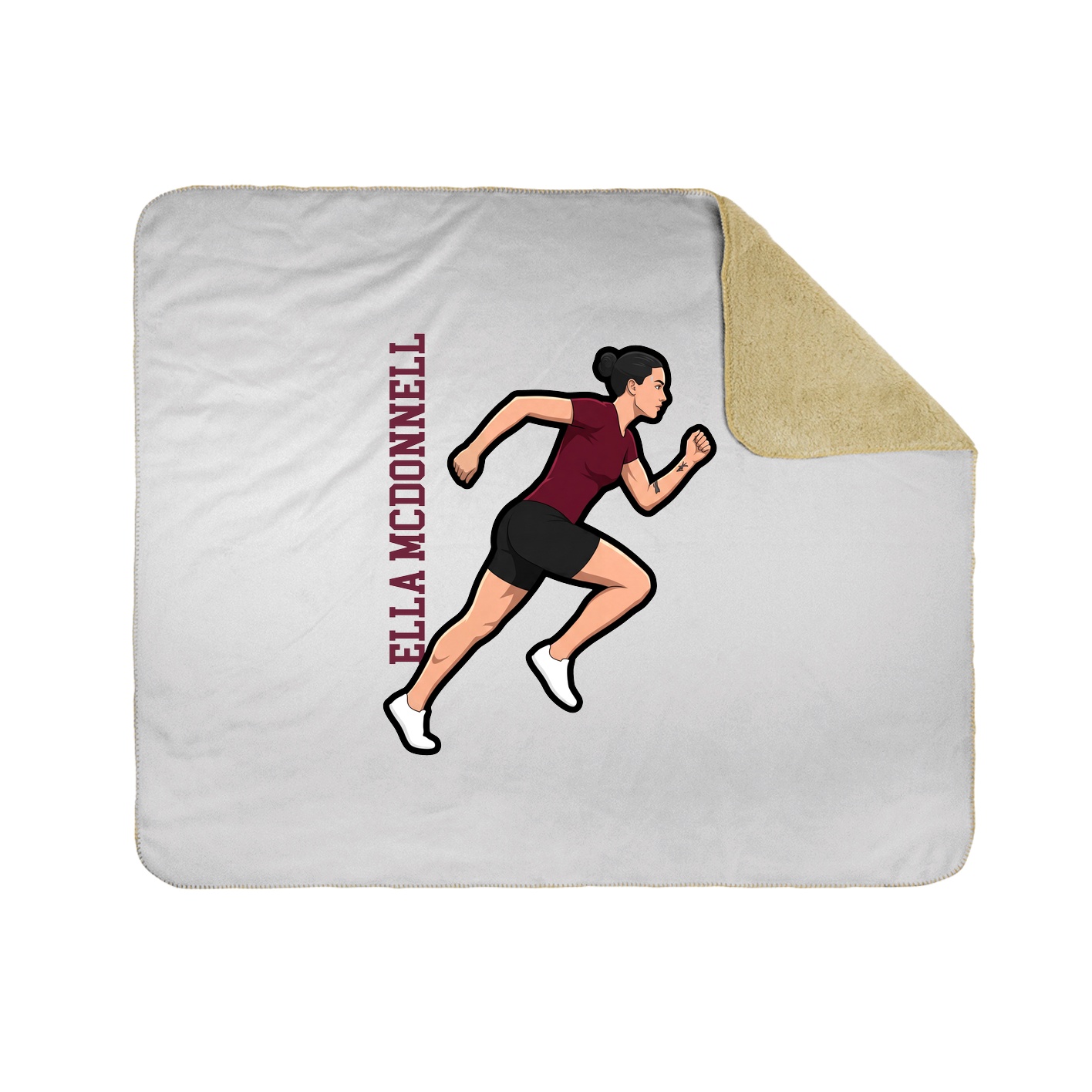 Throw Blanket — Name Vertical in White