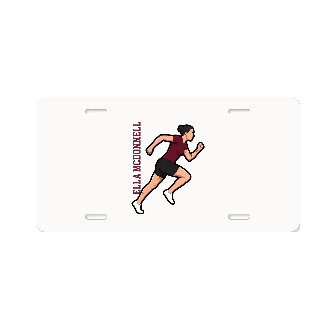 License Plate — Name Vertical in Classic