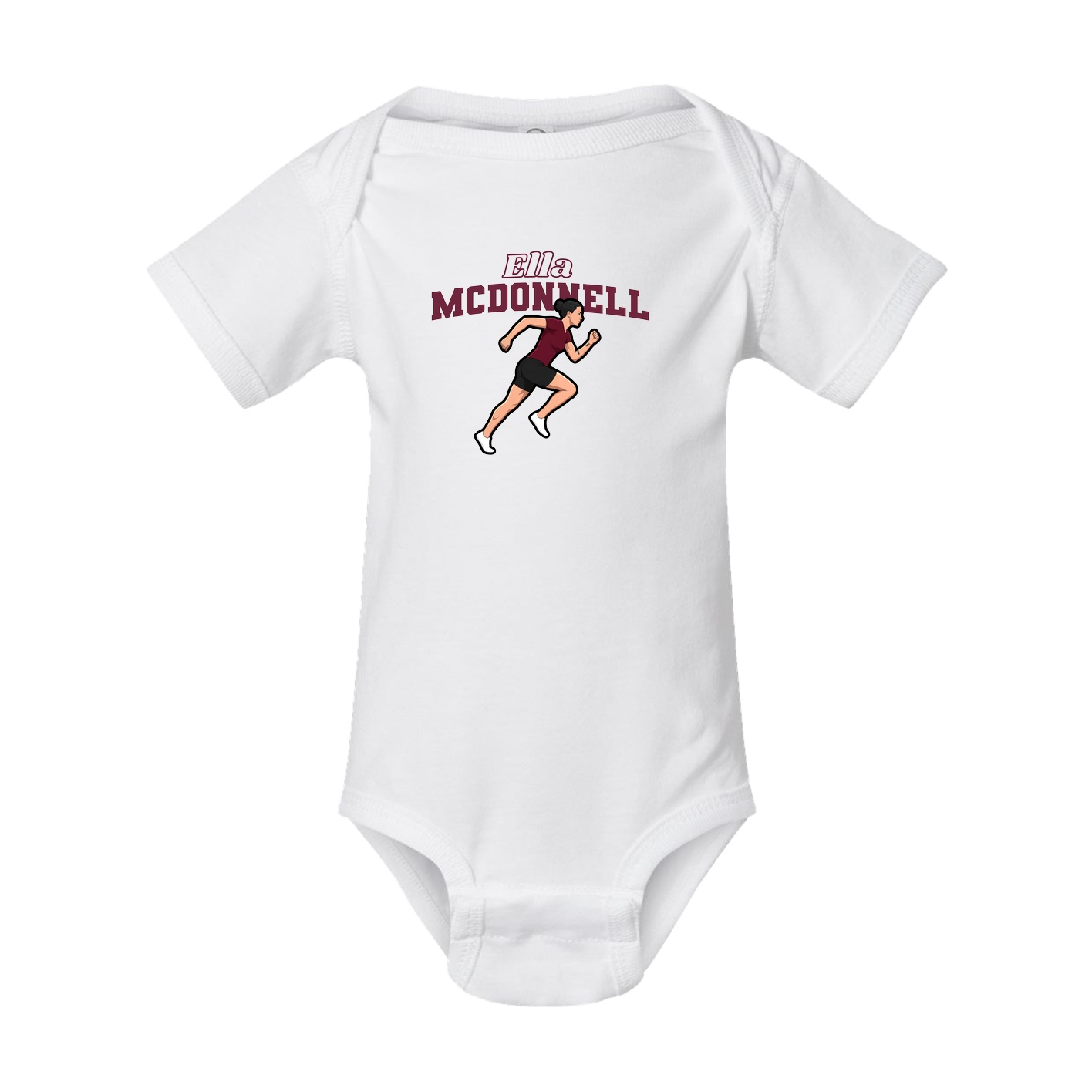 Baby Onesie — Name Arch in White