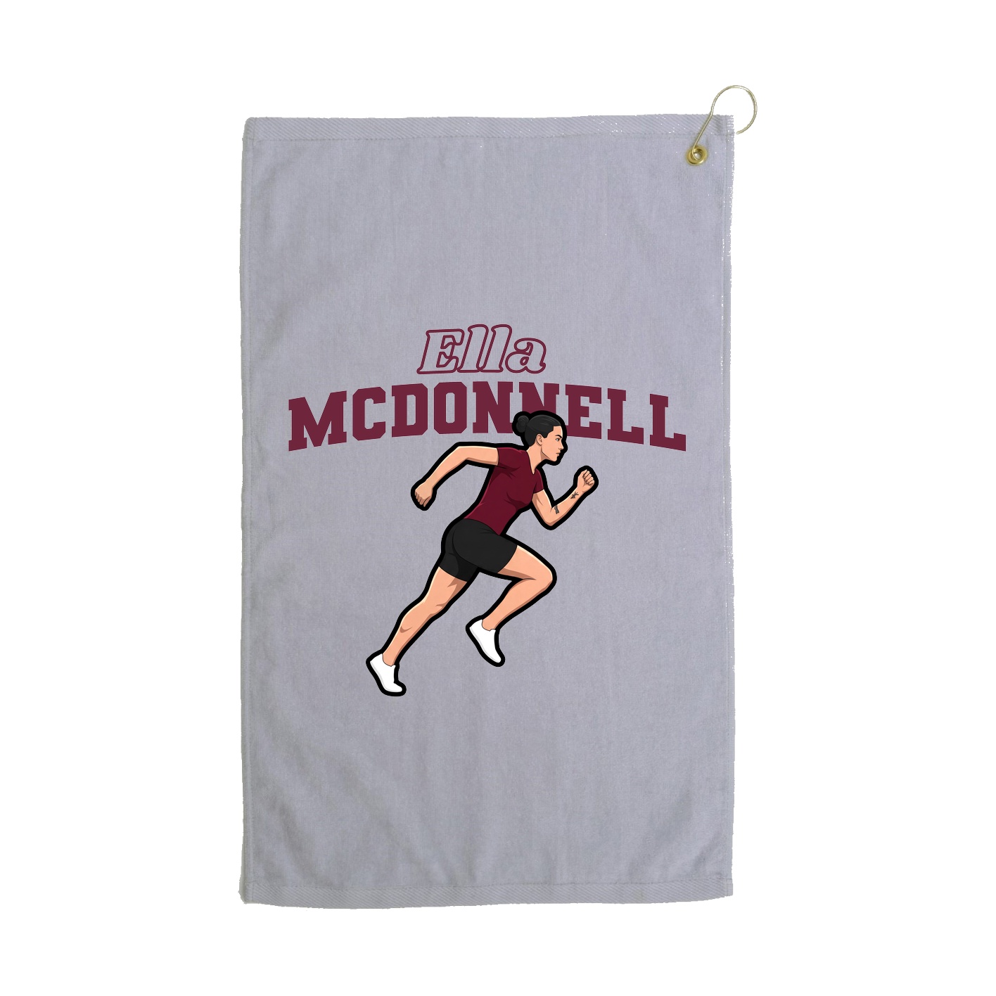 Golf Towel — Name Arch in Grey