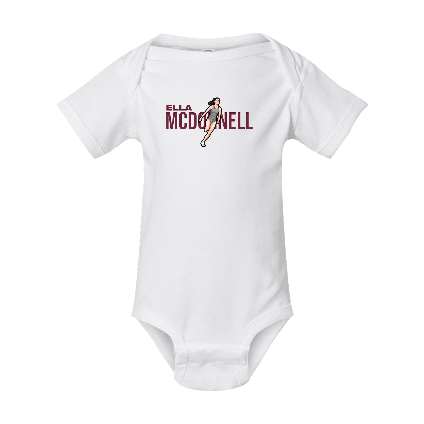 Baby Onesie — Player Name in White