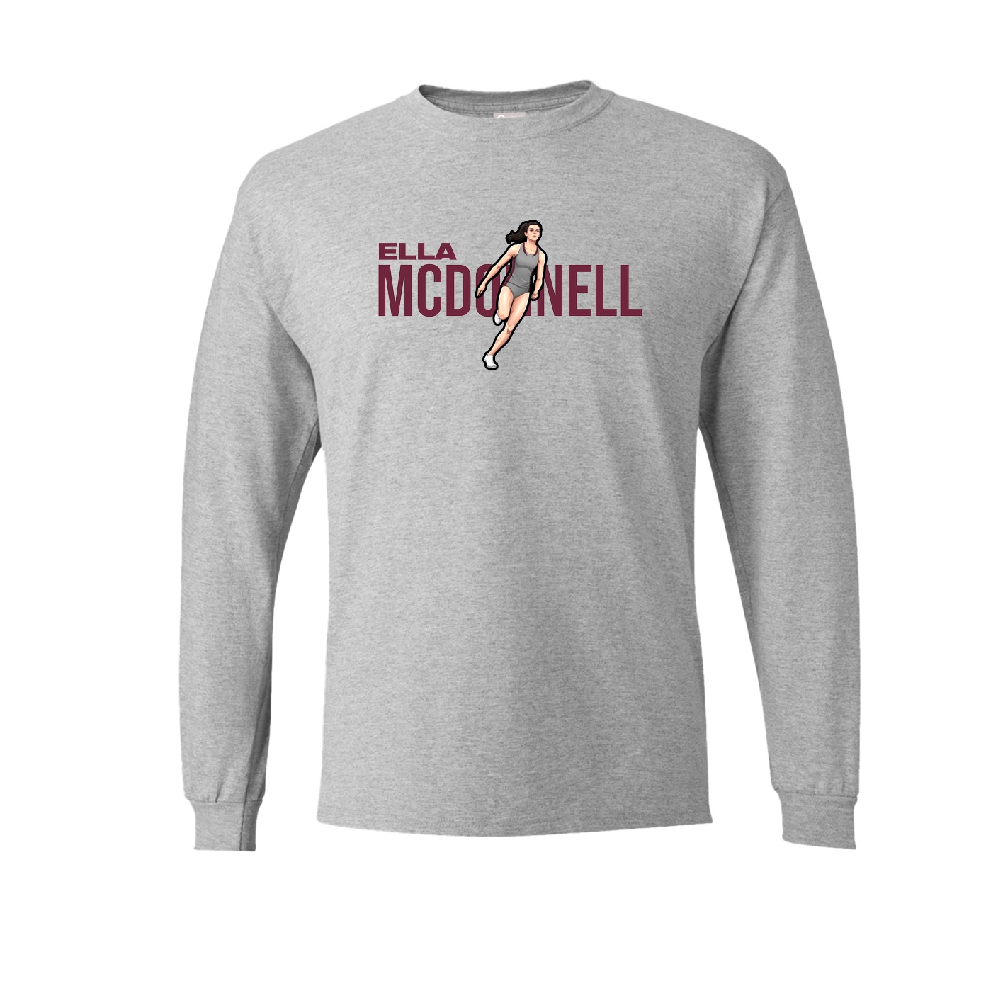 Long Sleeve Tee — Player Name in Grey