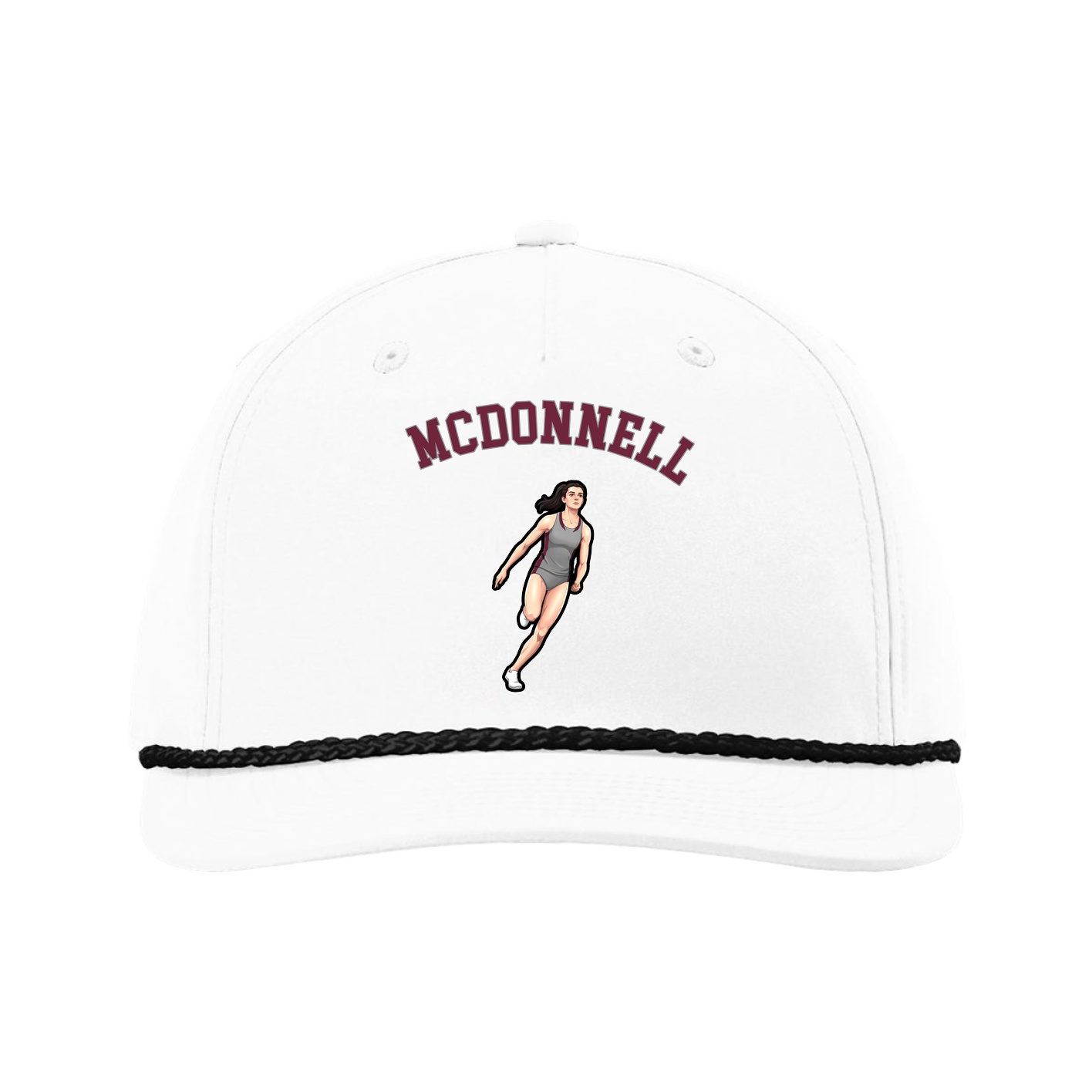 Five-Panel Classic Rope Cap — Shirsey Arch in White