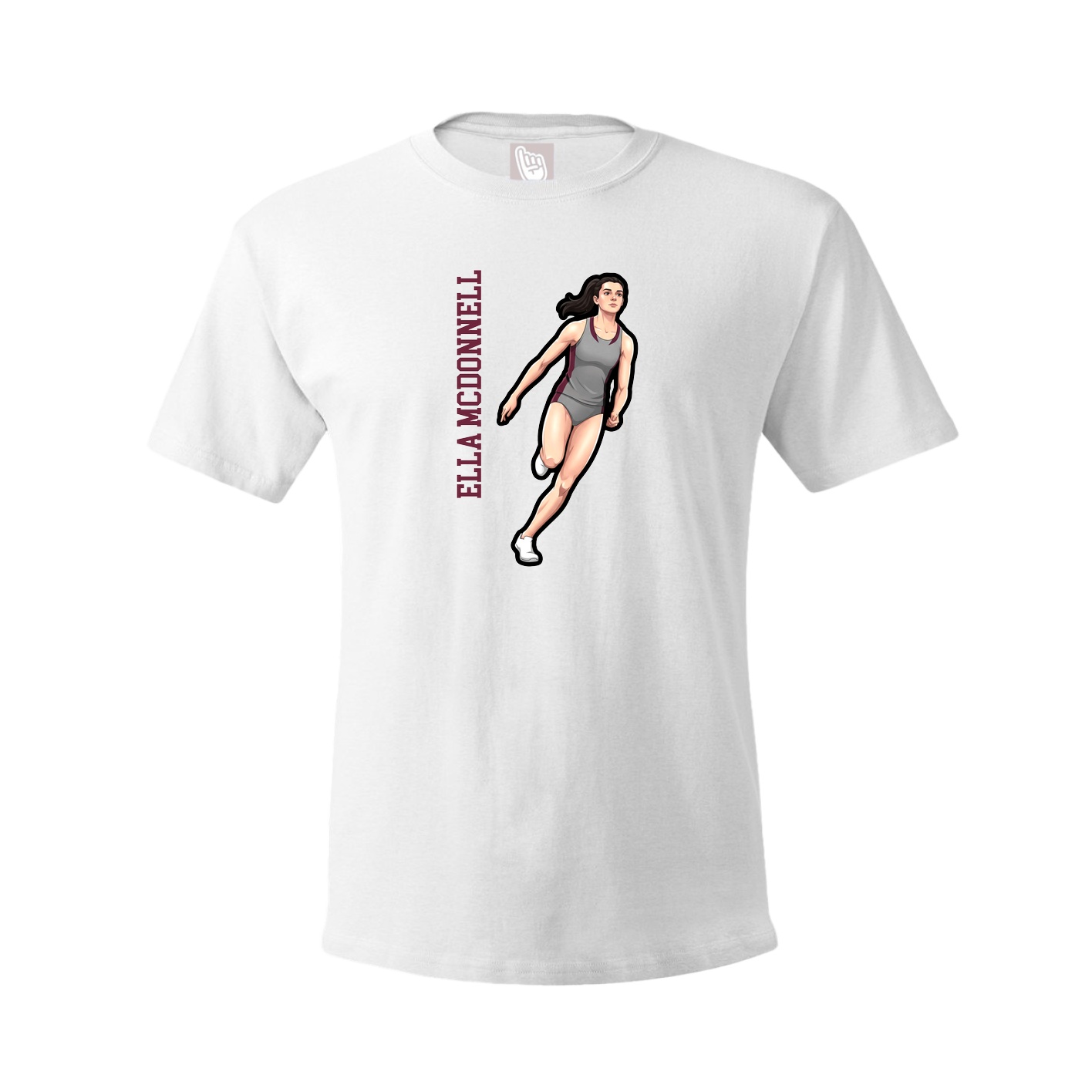 Tee — Name Vertical in White