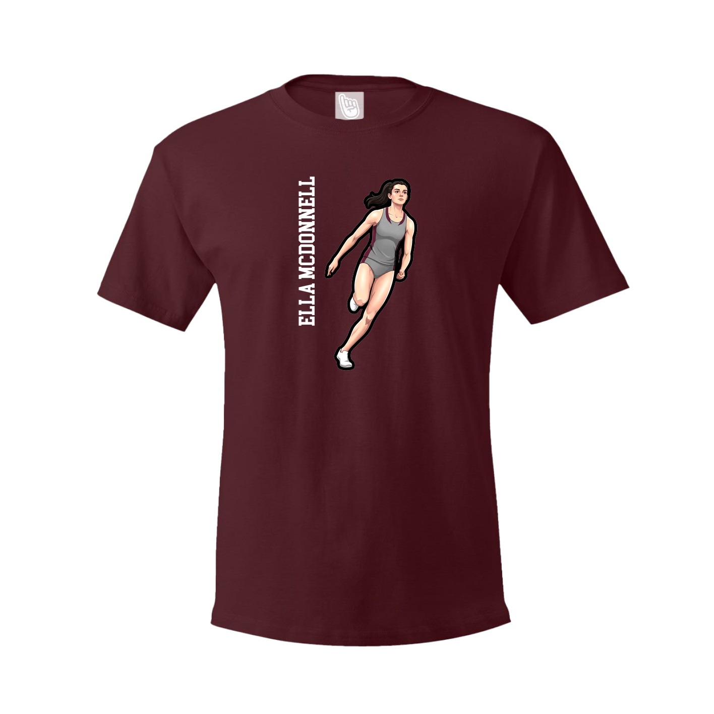 Youth Tee — Name Vertical in Maroon