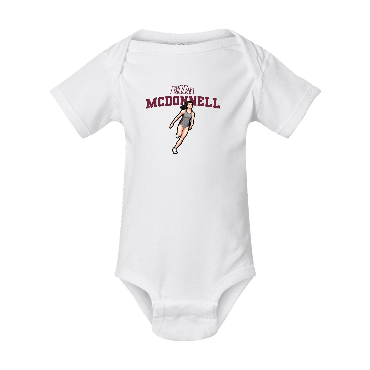 Baby Onesie — Name Arch in White