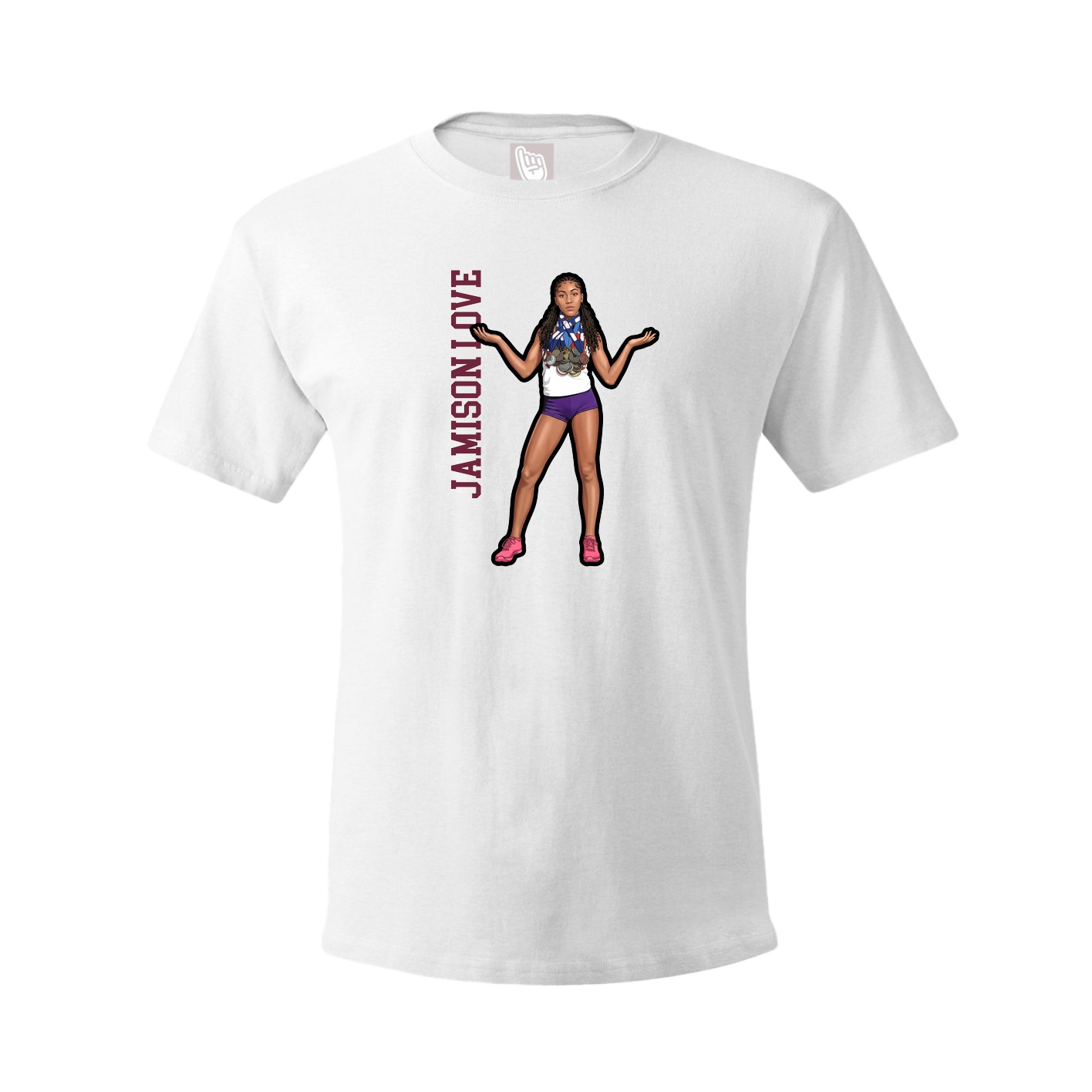 Youth Tee — Name Vertical in White