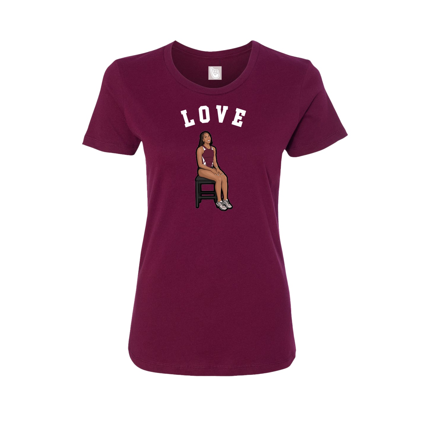 Fitted Women's Tee — Shirsey Arch in Maroon