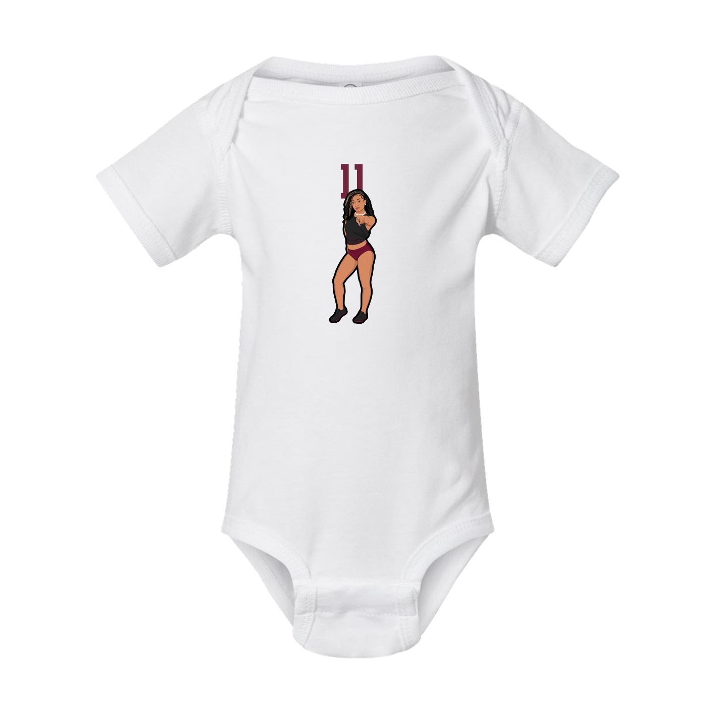 Baby Onesie — Number Top in White