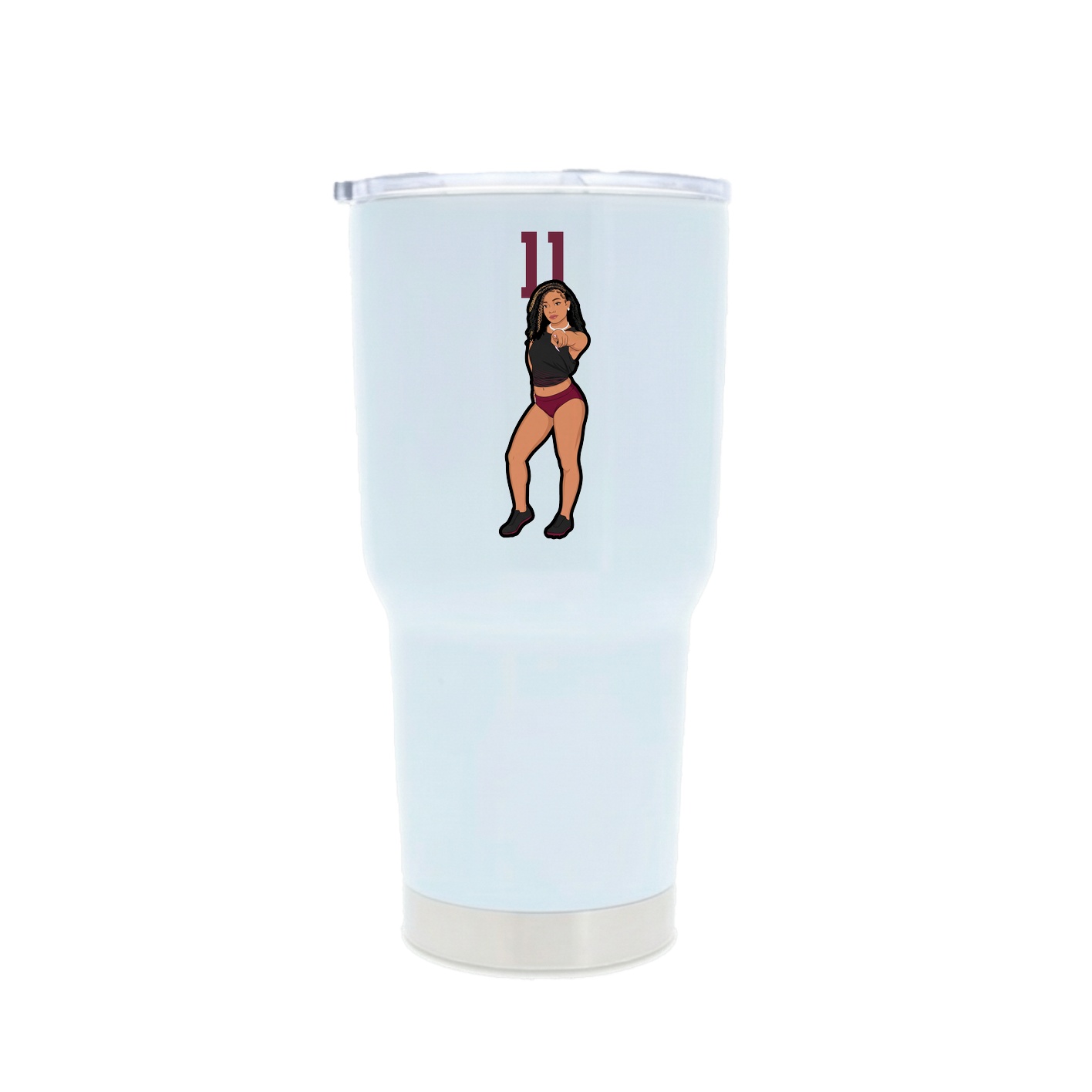 30oz Stainless Steel Tumbler — Number Top in White