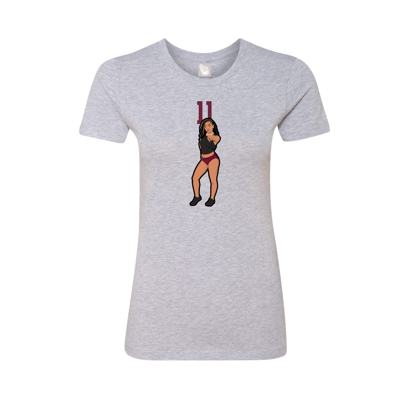 Womens Tee — Number Top in Grey