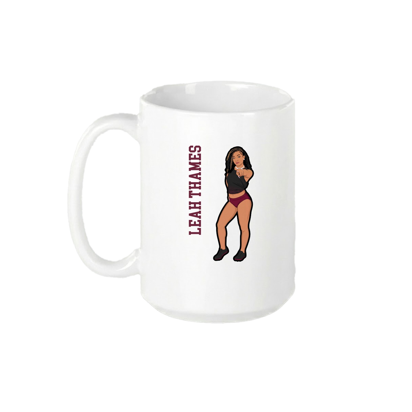 15oz Coffee Mug — Name Vertical in White