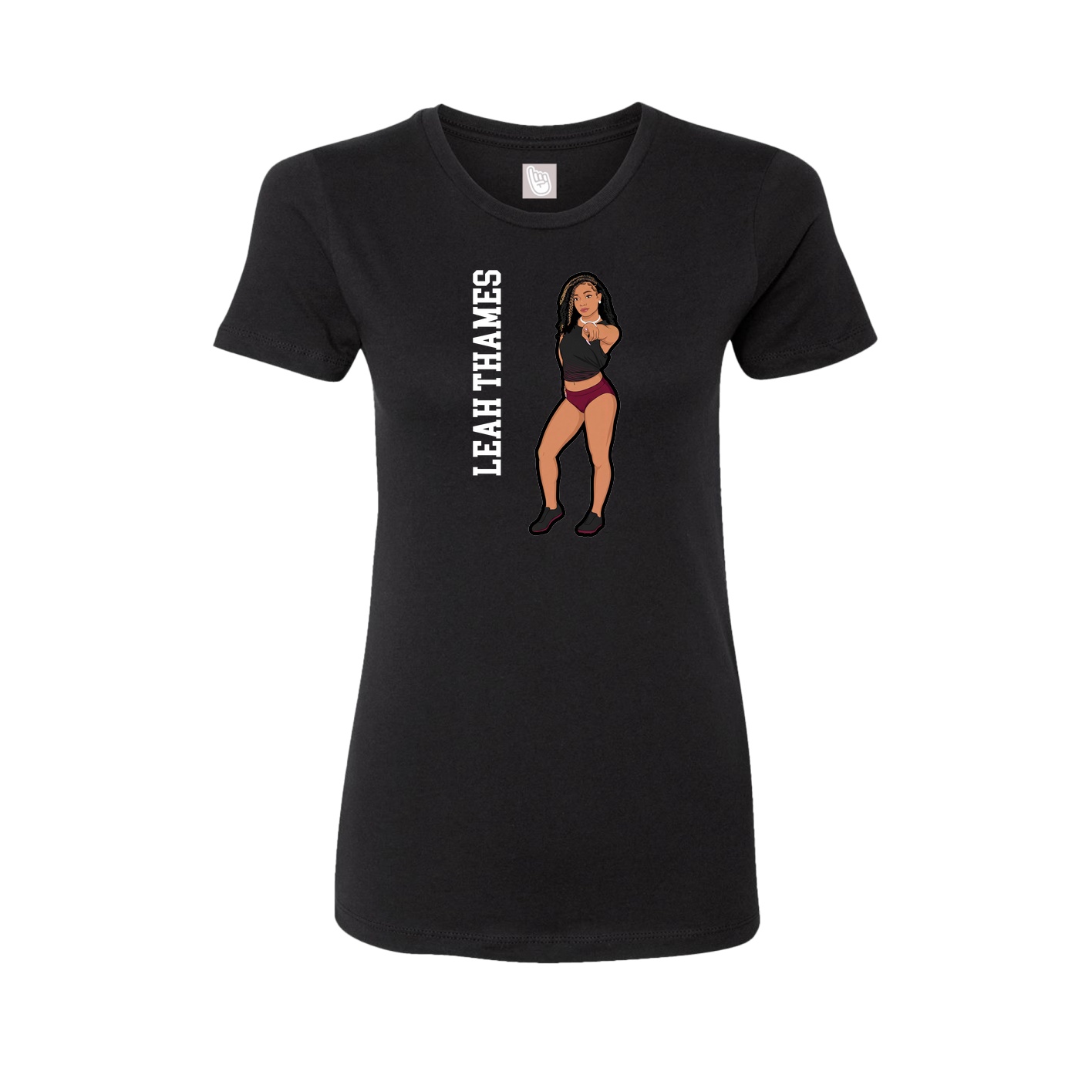 Womens Tee — Name Vertical in Black
