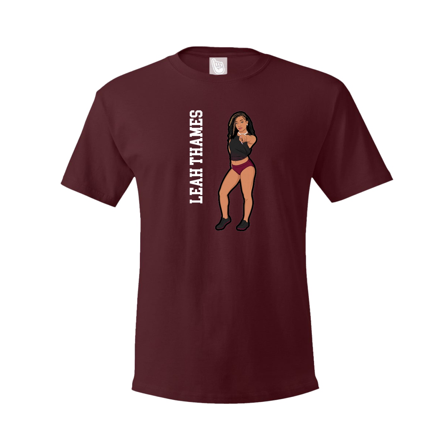 Youth Tee — Name Vertical in Maroon