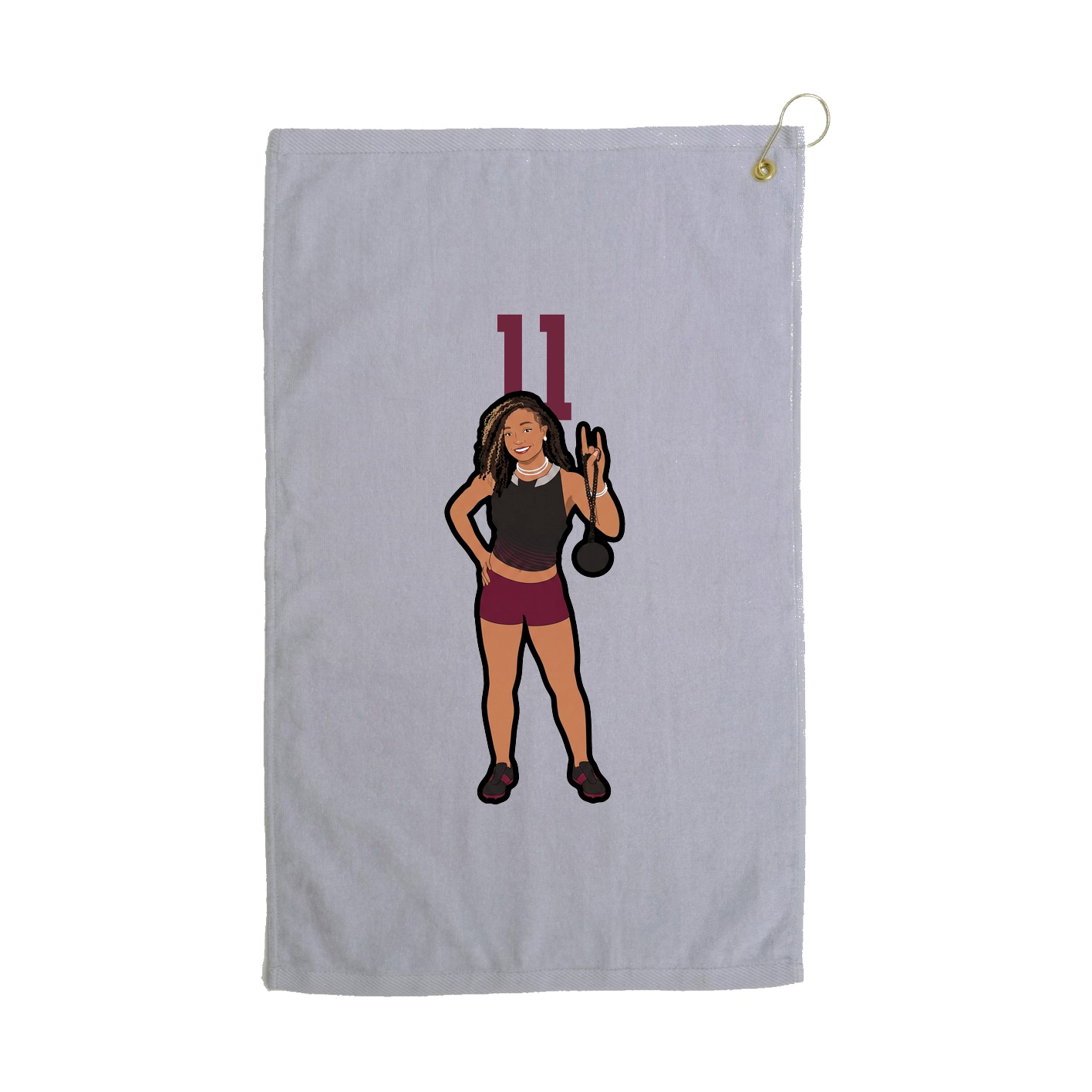 Golf Towel — Number Top in Grey