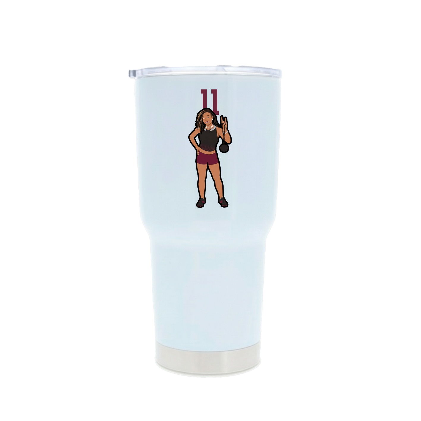 30oz Stainless Steel Tumbler — Number Top in White