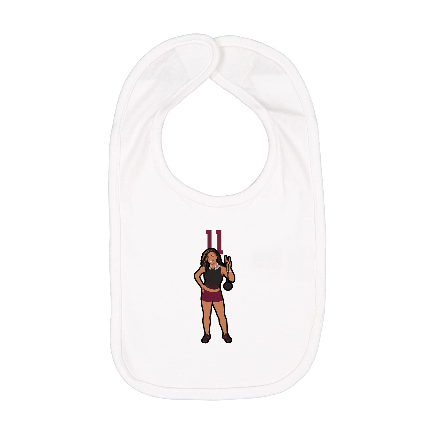 Infant Bib — Number Top in White