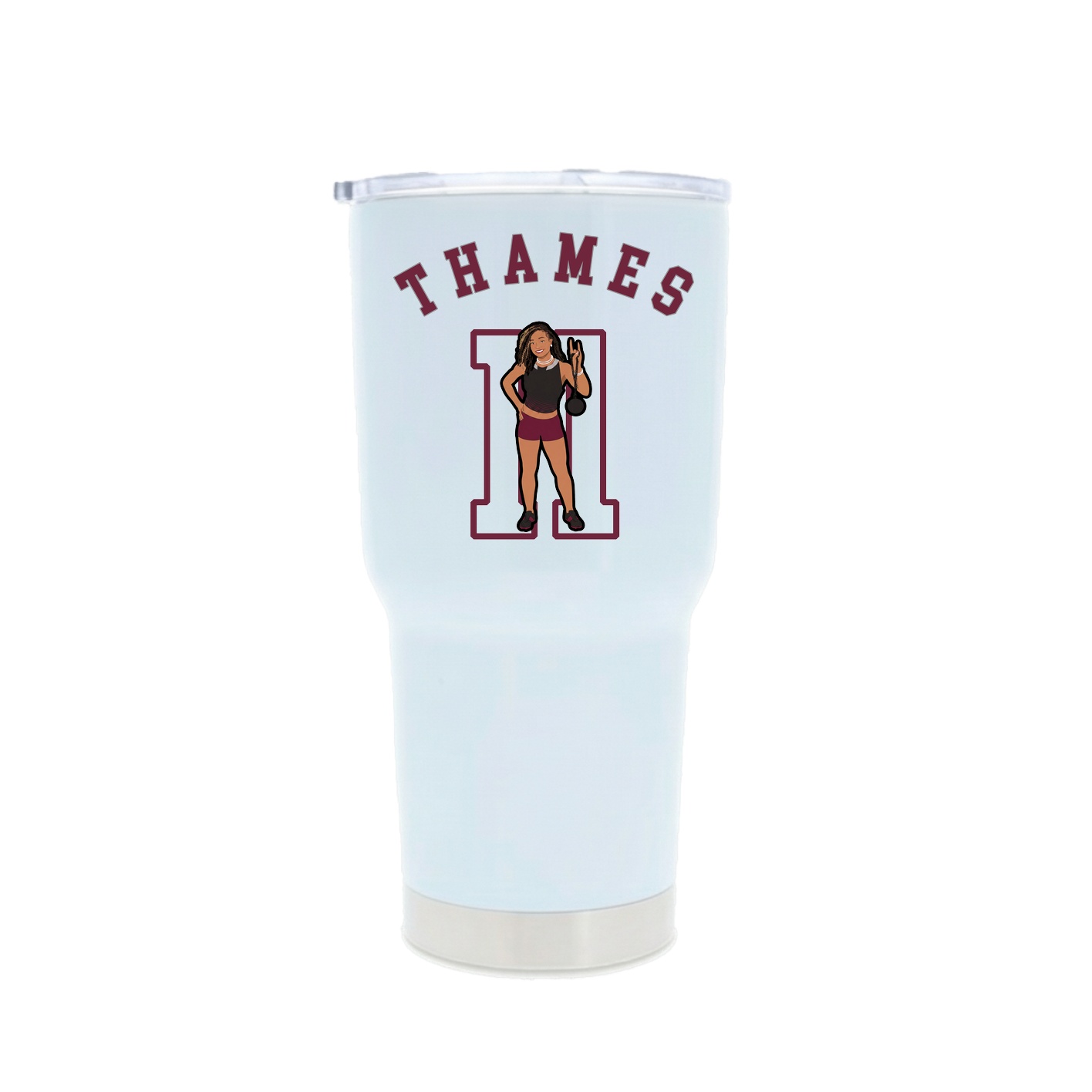 30oz Stainless Steel Tumbler — Shirsey Arch in White