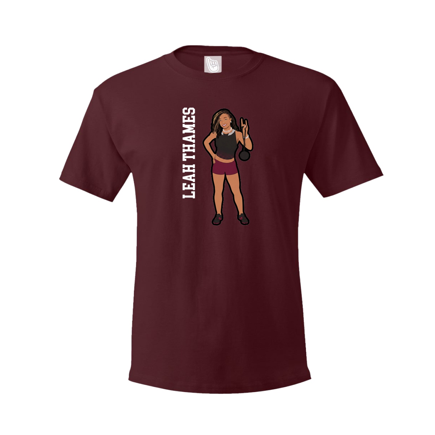 Tee — Name Vertical in Maroon