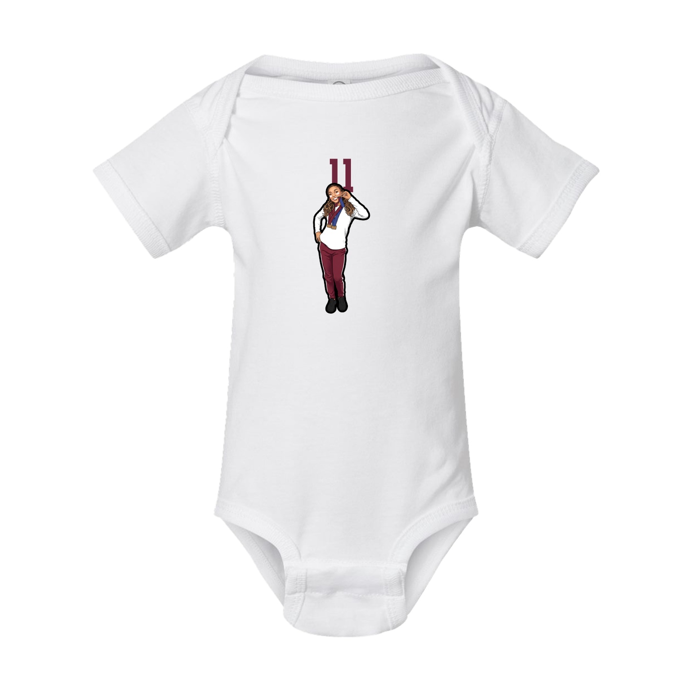 Baby Onesie — Number Top in White