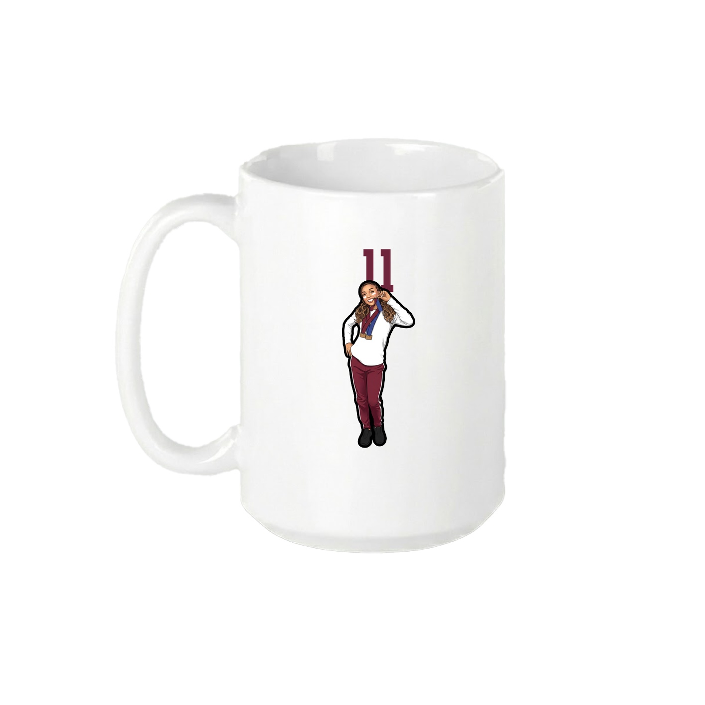 15oz Coffee Mug — Number Top in White