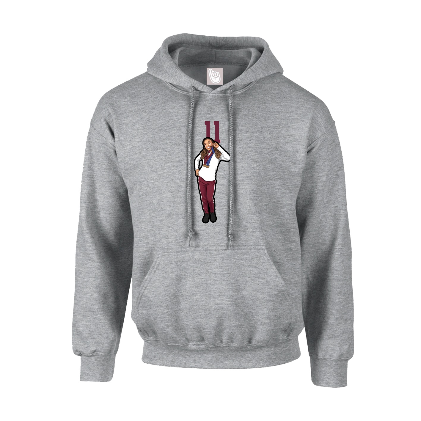 Youth Hoodie — Number Top in Grey