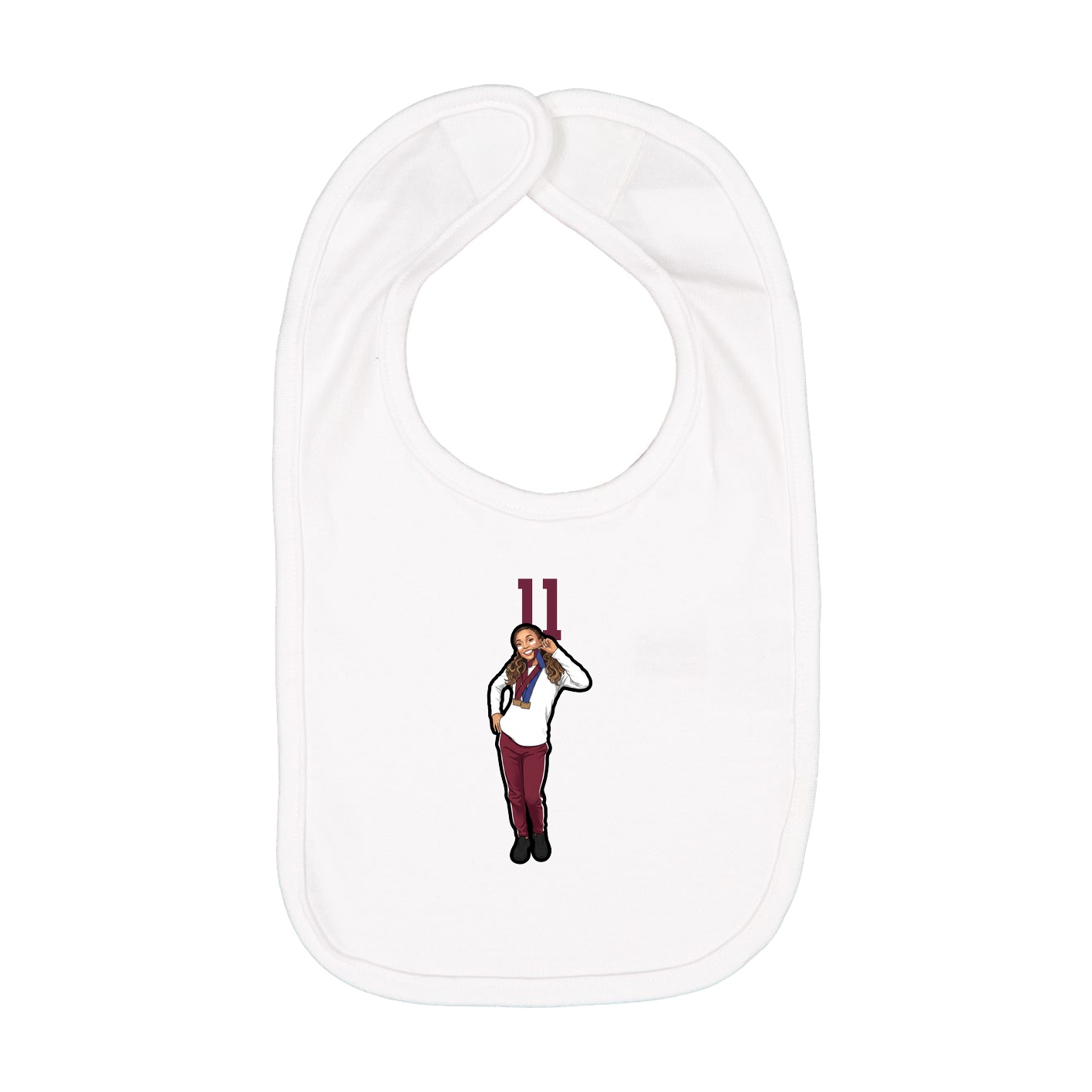 Infant Bib — Number Top in White
