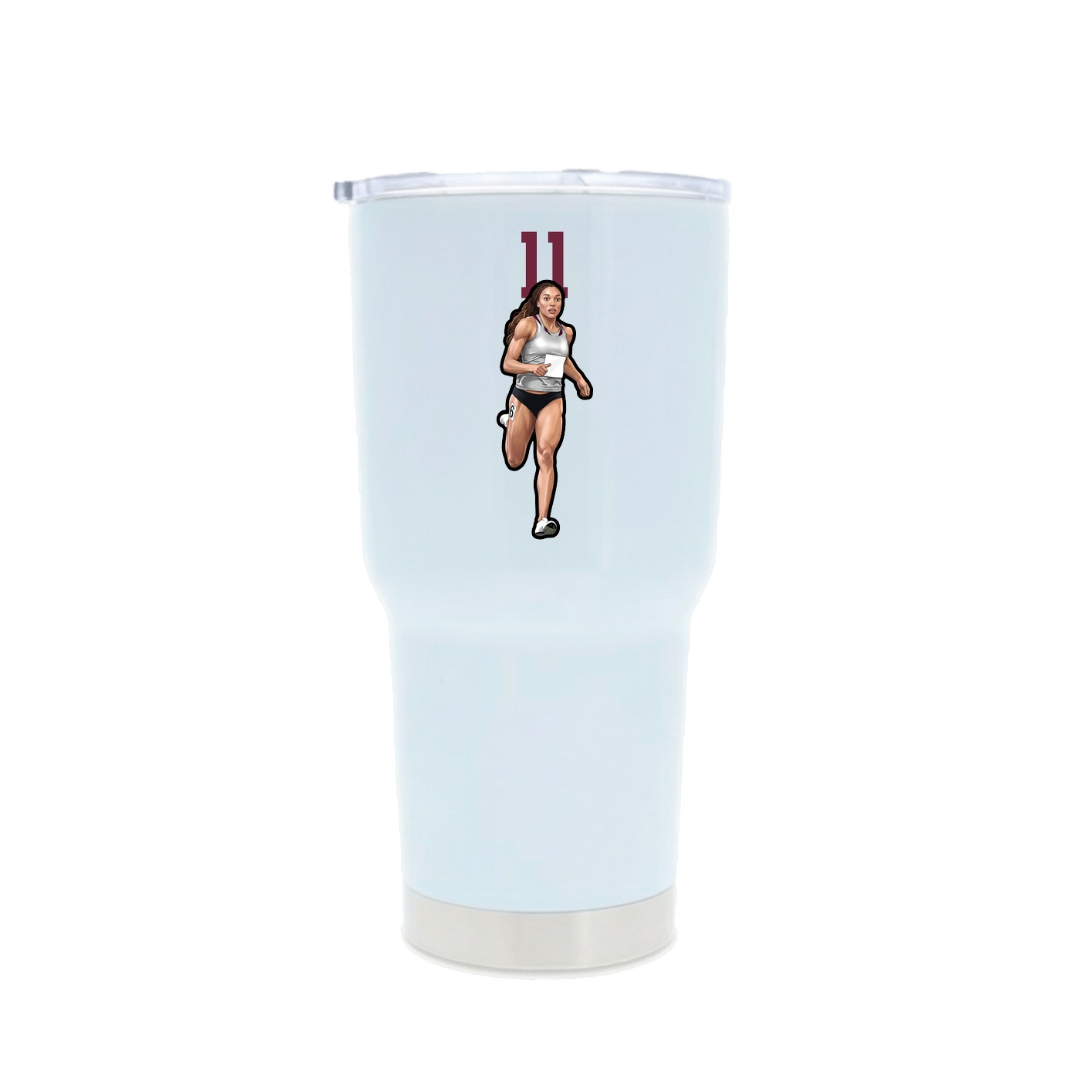 30oz Stainless Steel Tumbler — Number Top in White