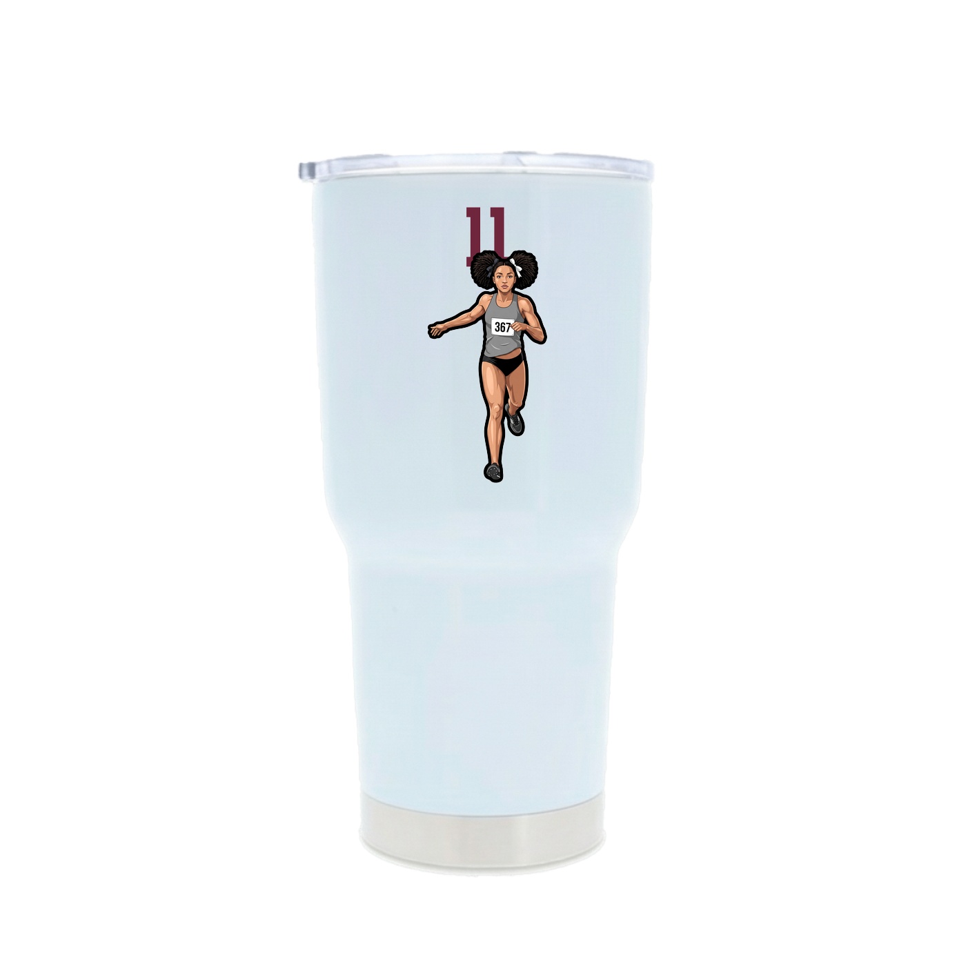 30oz Stainless Steel Tumbler — Number Top in White