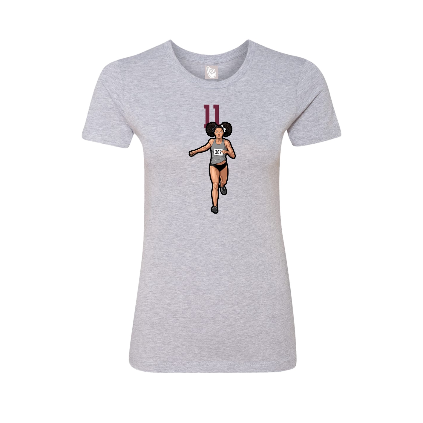 Womens Tee — Number Top in Grey