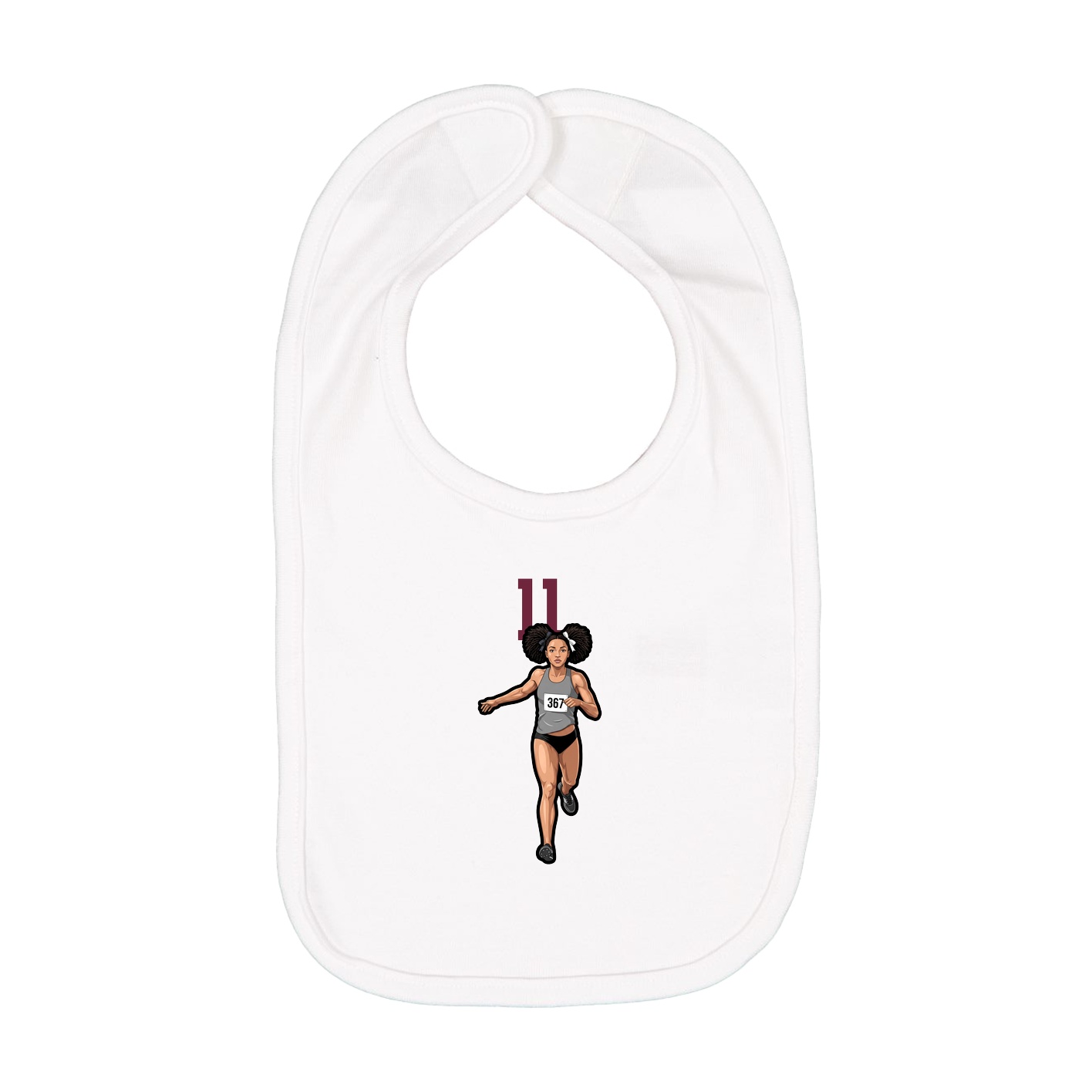 Infant Bib — Number Top in White