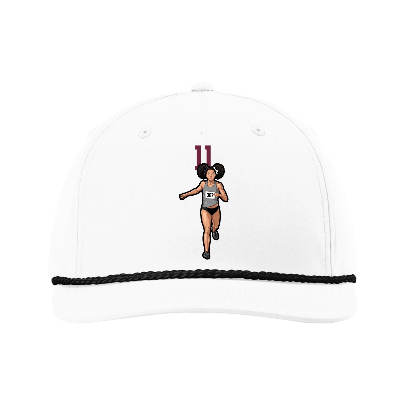 Five-Panel Classic Rope Cap — Number Top in White