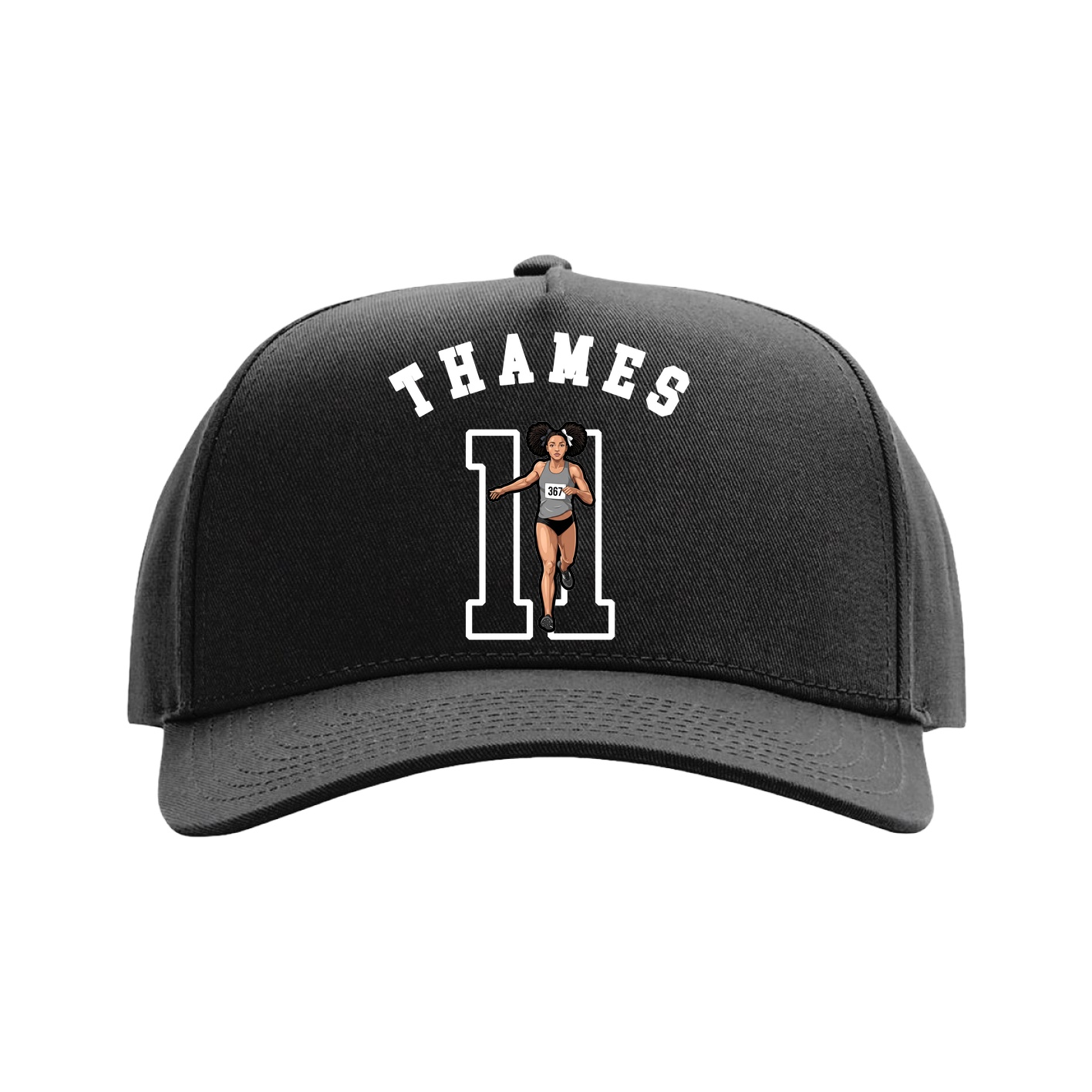 Full Fabric Five-Panel Champ Cap — Shirsey Arch in Black