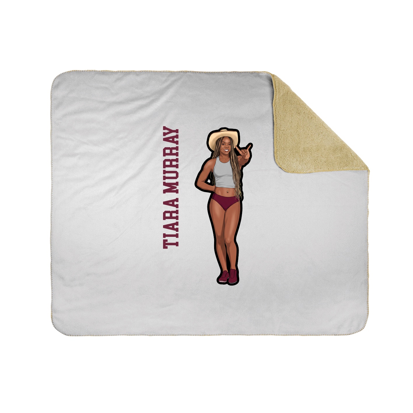 Throw Blanket — Name Vertical in White