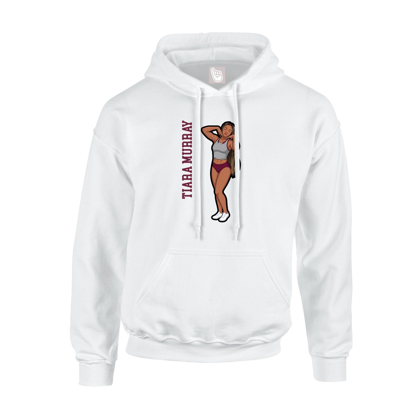 Hoodie — Name Vertical in White