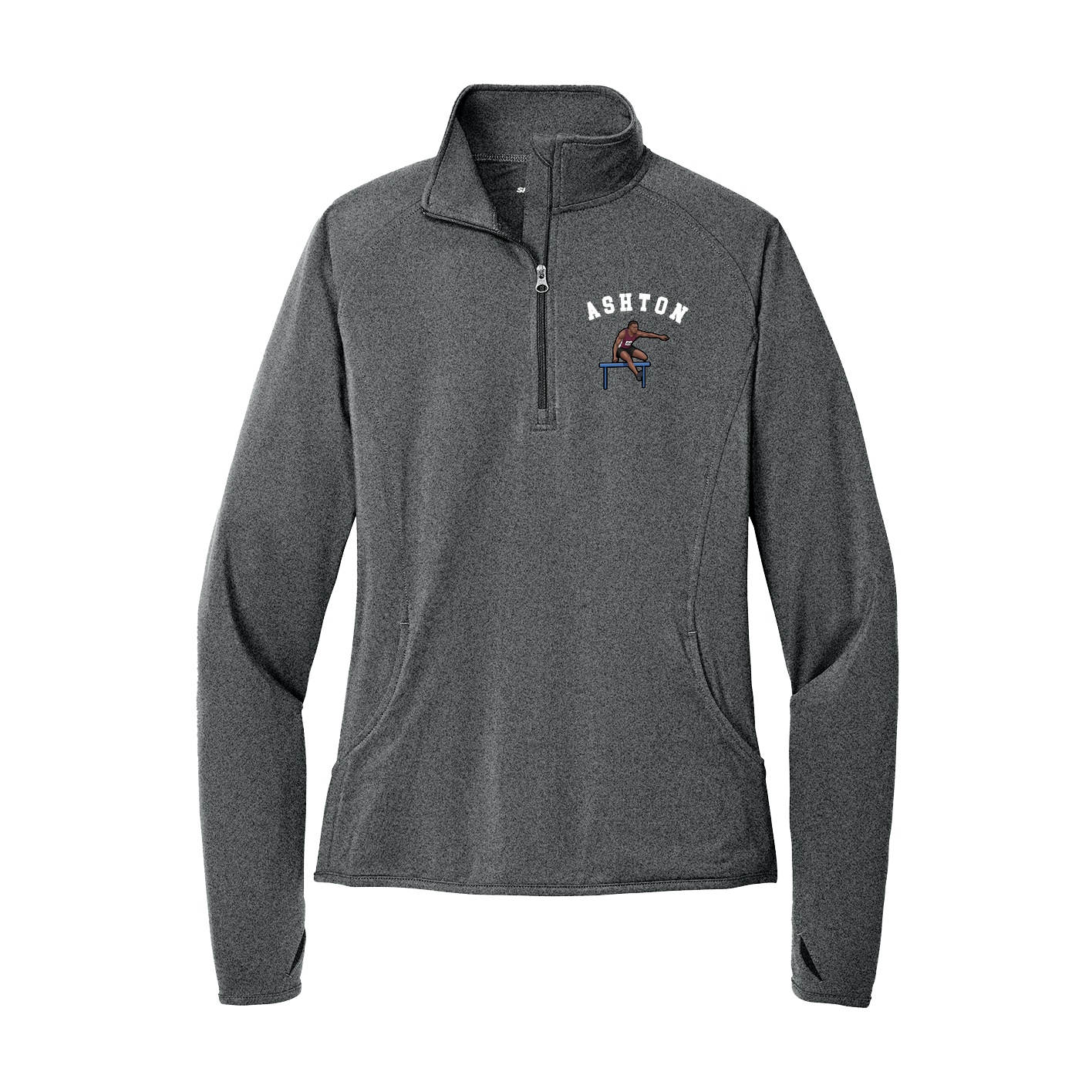 Women's Q-Zip Pullover — Shirsey Arch in Grey