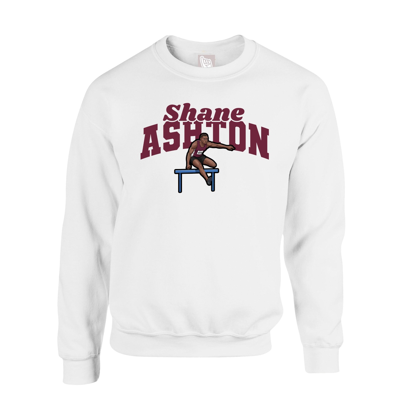 Fleece Crew — Signature Arch in White