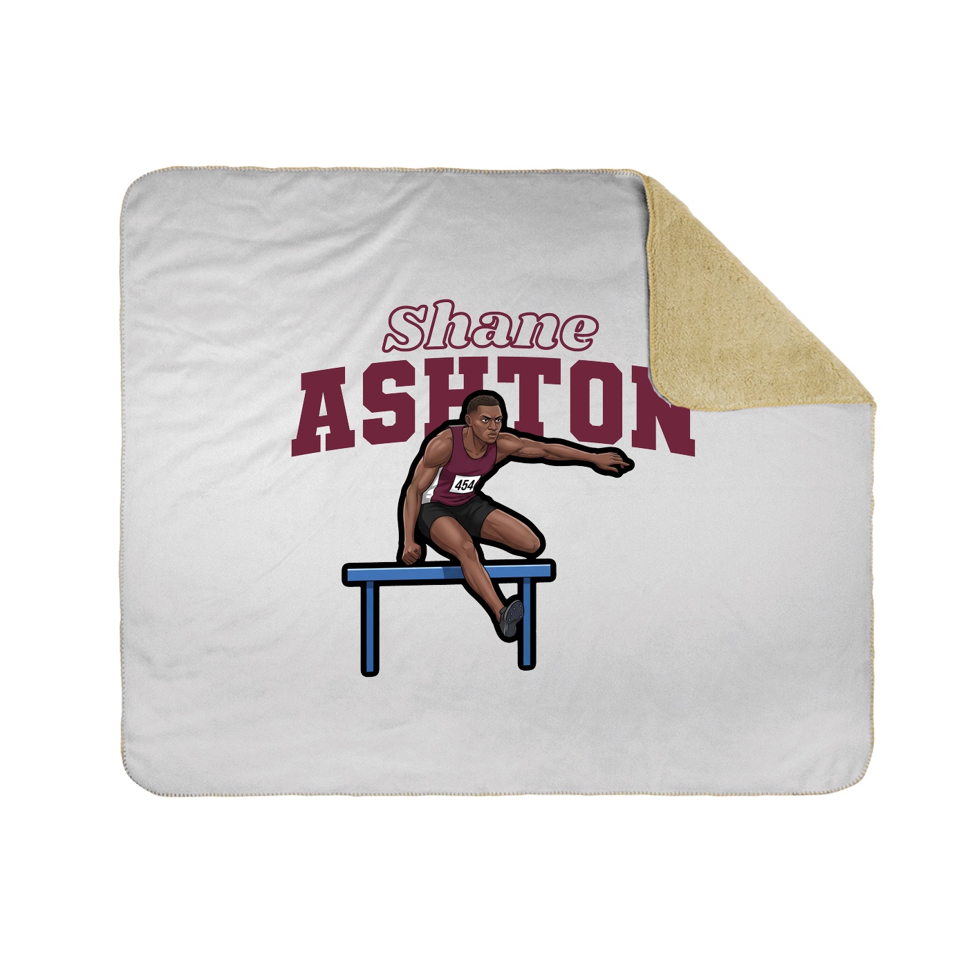 Throw Blanket — Name Arch in White