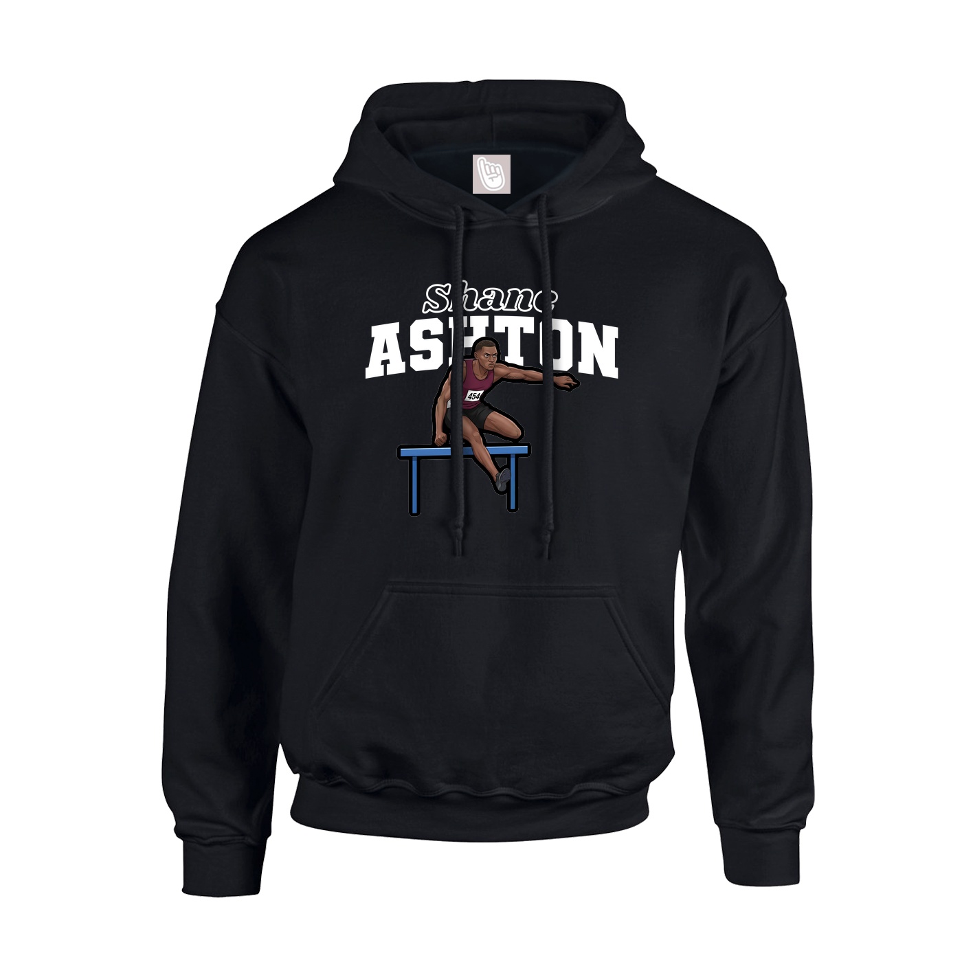 Youth Hoodie — Name Arch in Black