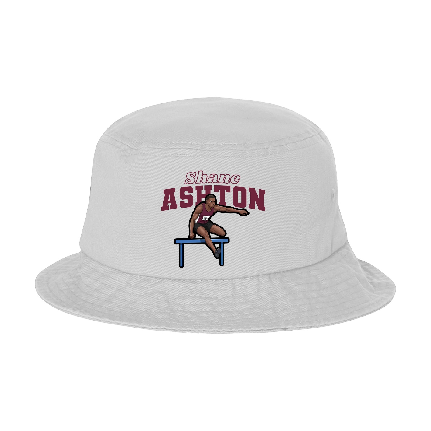 Bucket Cap — Name Arch in White