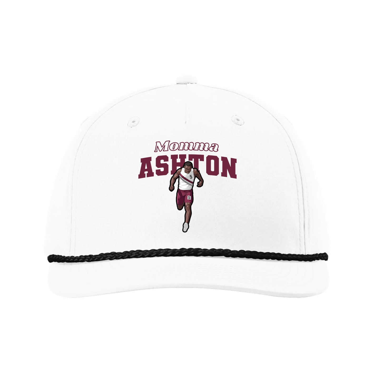 Five-Panel Classic Rope Cap — Mothers Day Block in White