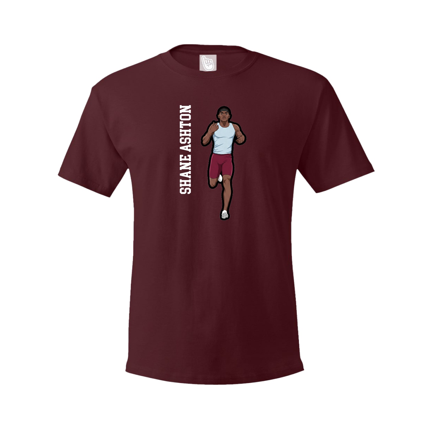 Tee — Name Vertical in Maroon