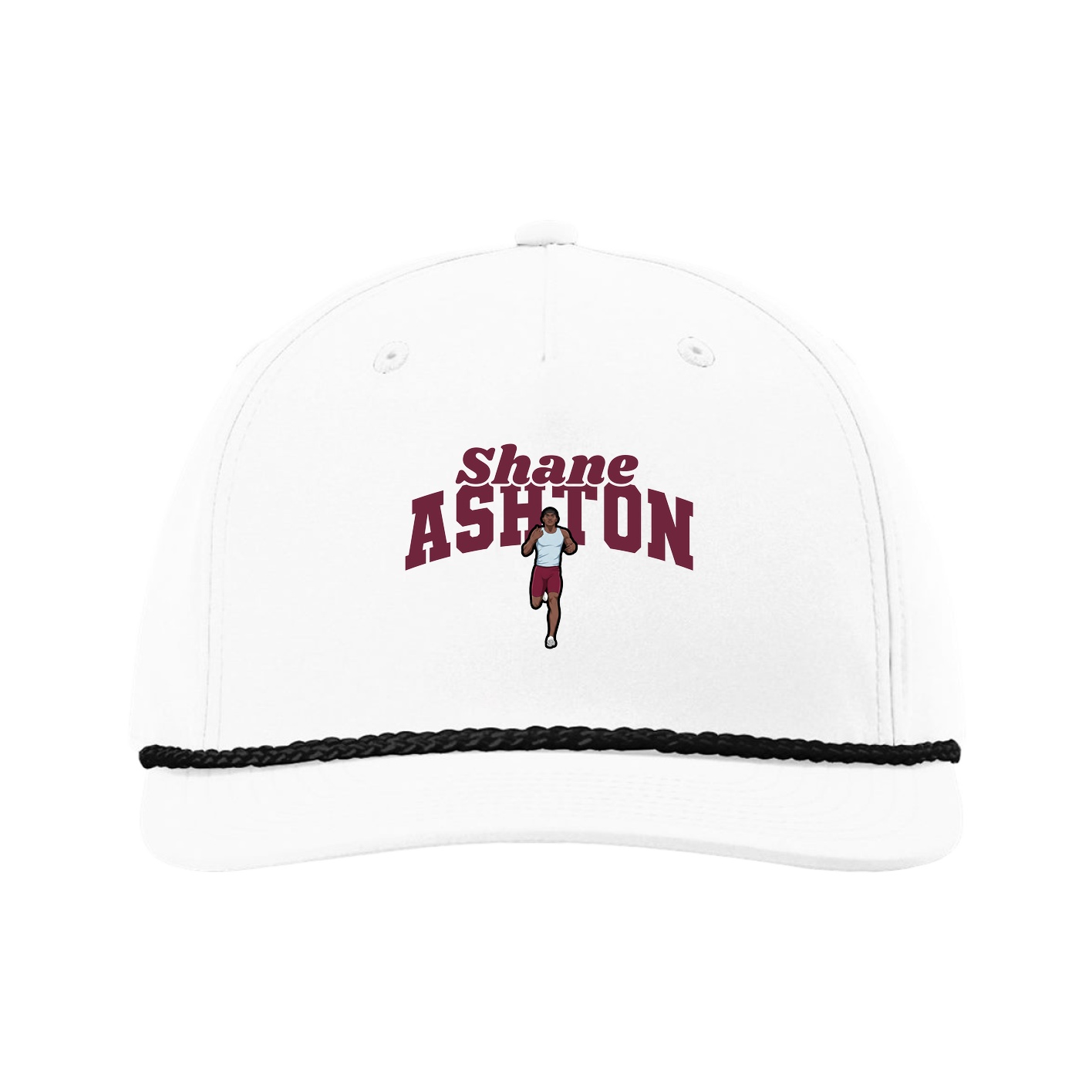 Five-Panel Classic Rope Cap — Signature Arch in White