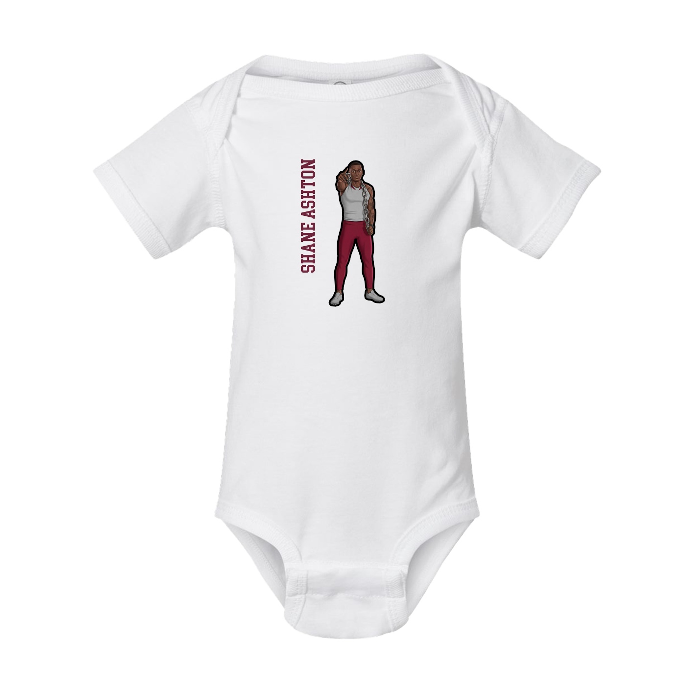 Baby Onesie — Name Vertical in White