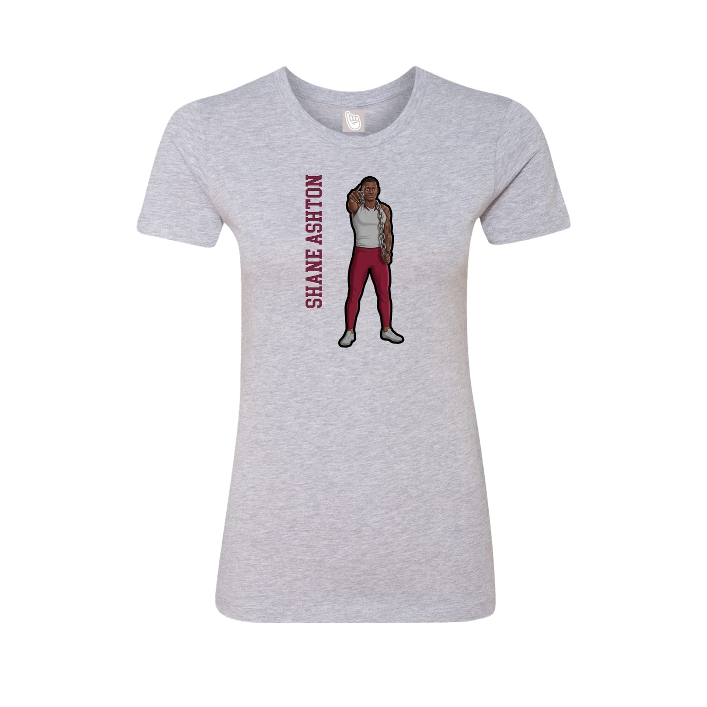 Womens Tee — Name Vertical in Grey