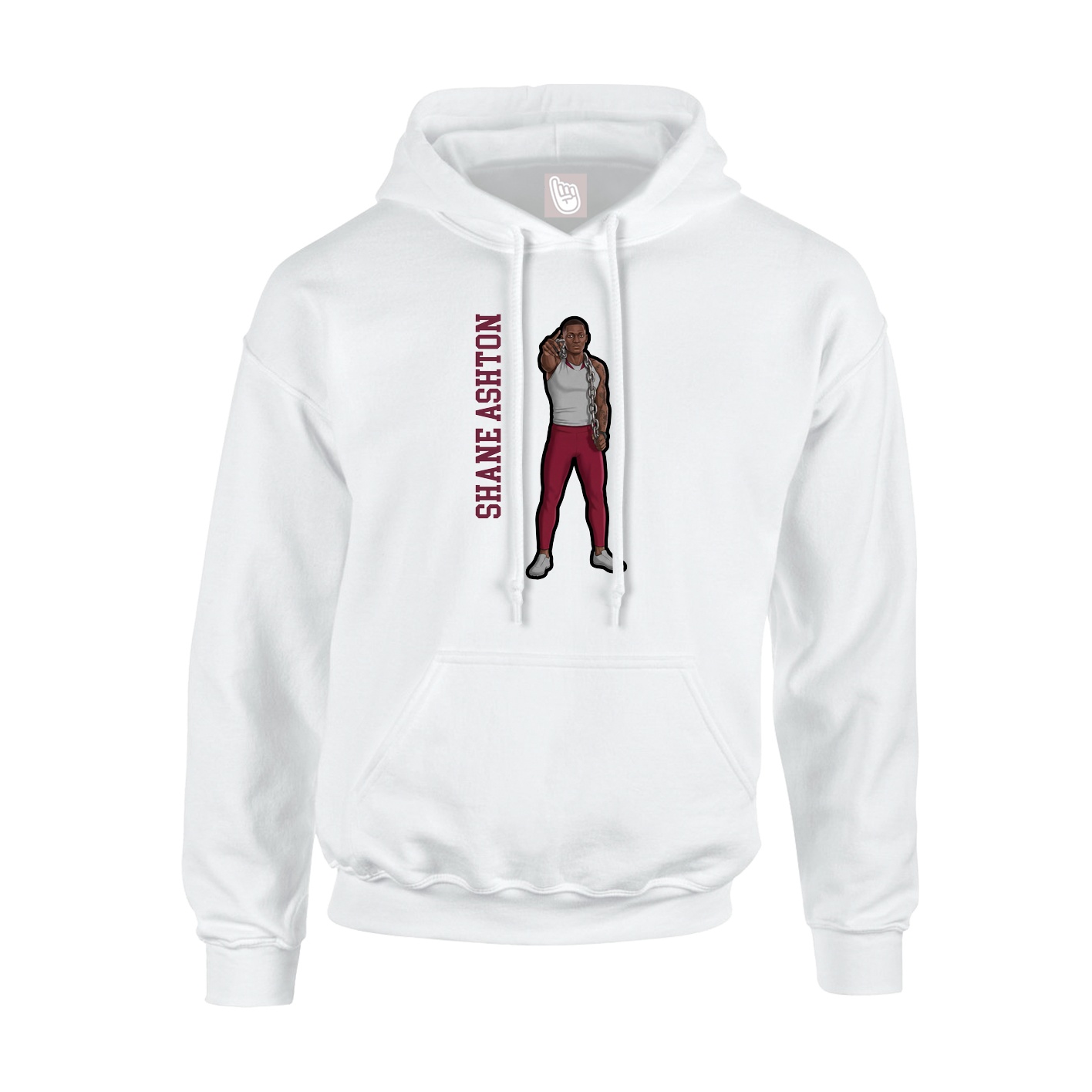 Hoodie — Name Vertical in White