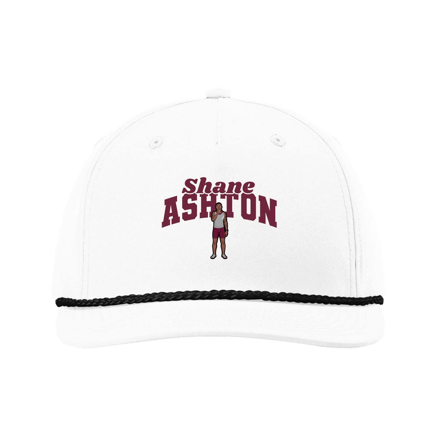 Five-Panel Classic Rope Cap — Signature Arch in White