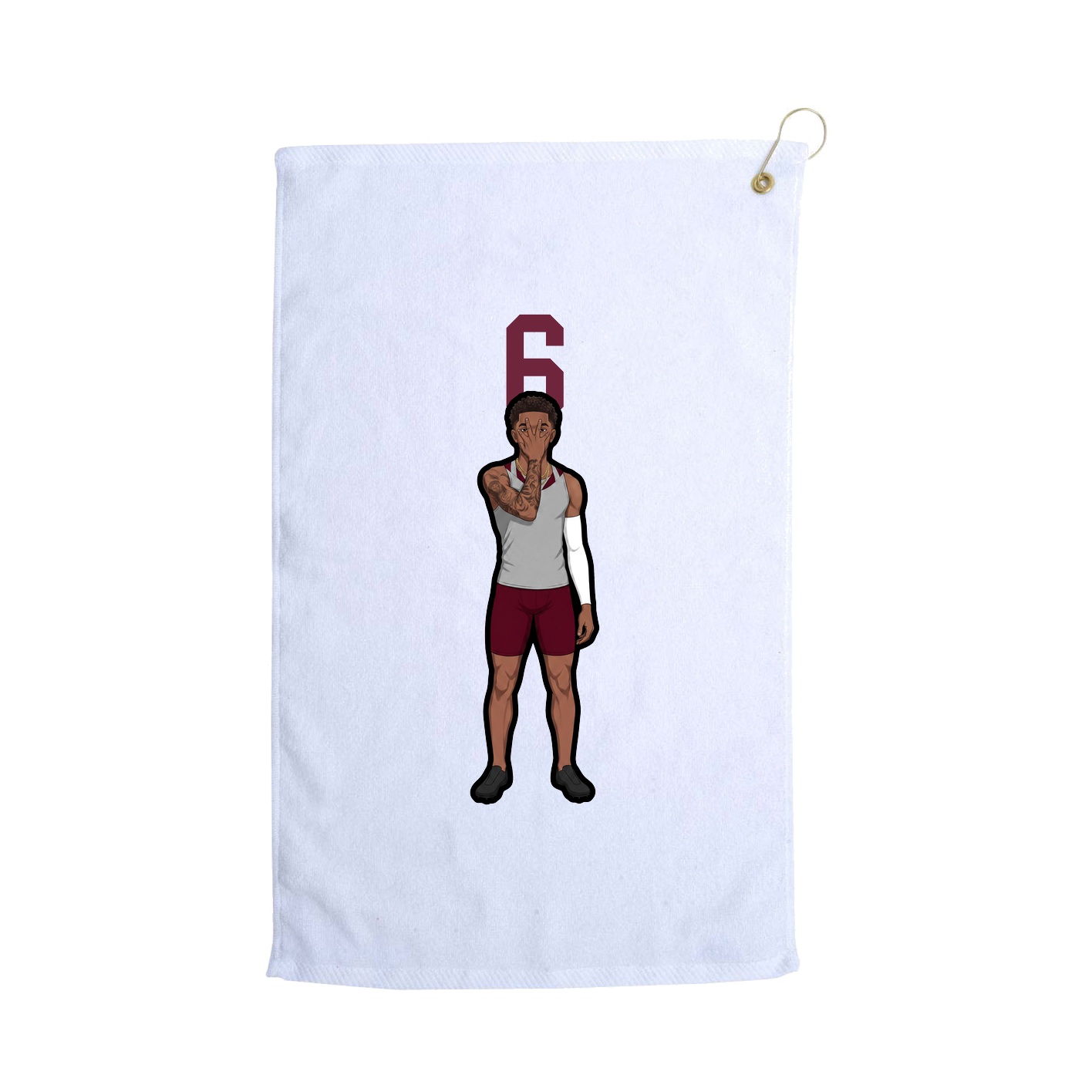 Golf Towel — Number Top in White
