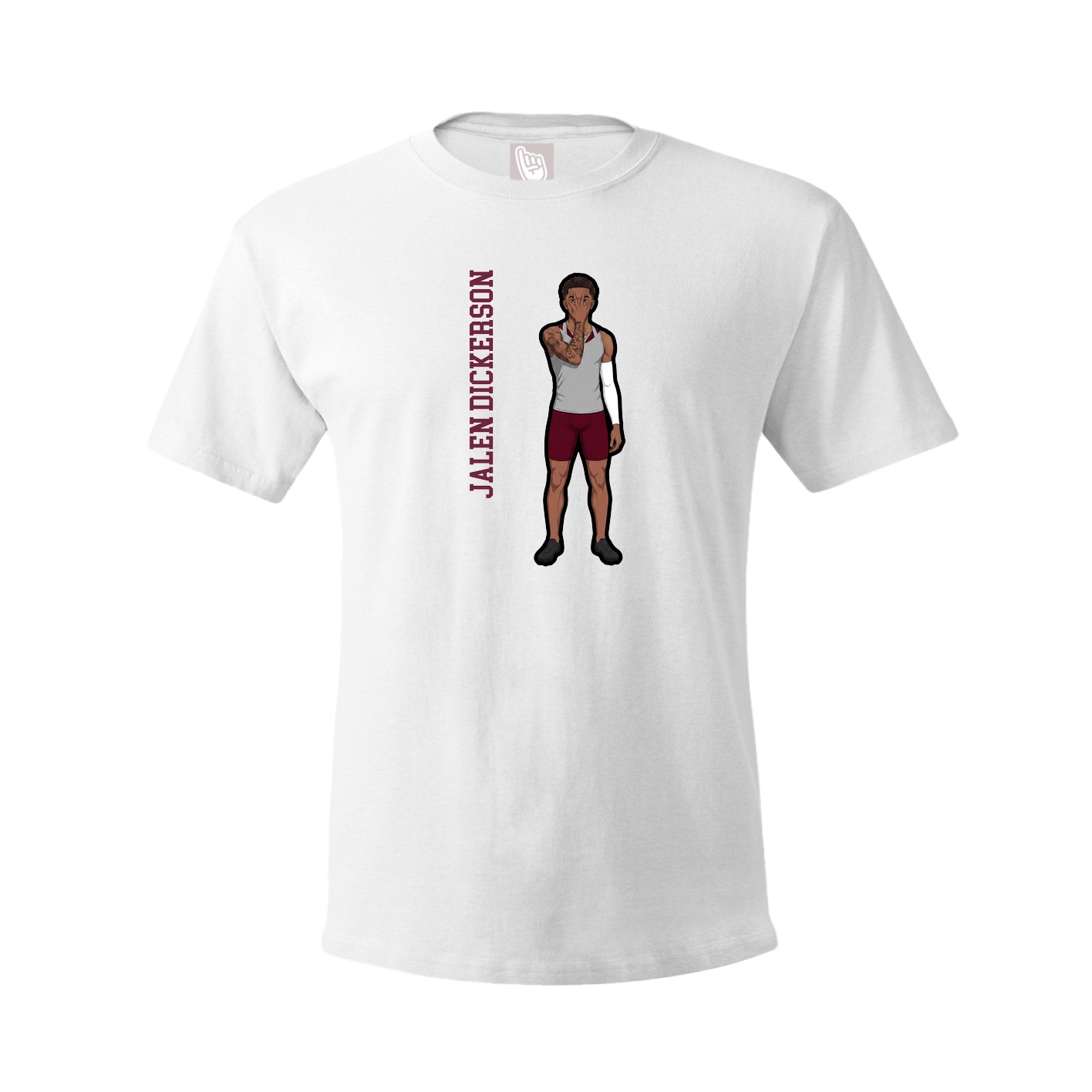 Tee — Name Vertical in White